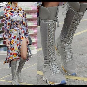 Chanel sneakers knee high boots